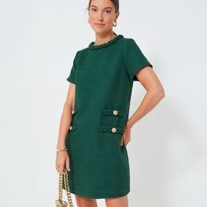 New with Tags – Tuckernuck Hunter Green Tweed Jackie Dress – Size Medium